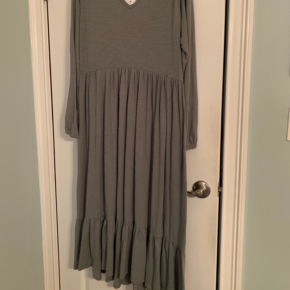 NWT Sage Green Tiered Maxi Dress